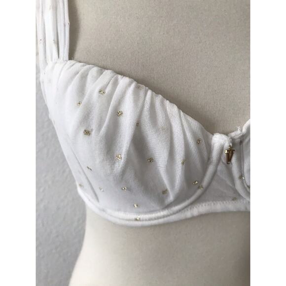 Victoria's Secret Lingerie Women Sz 34C Bra Pleated Polka Dot Underwire Padded - Picture 3 of 8